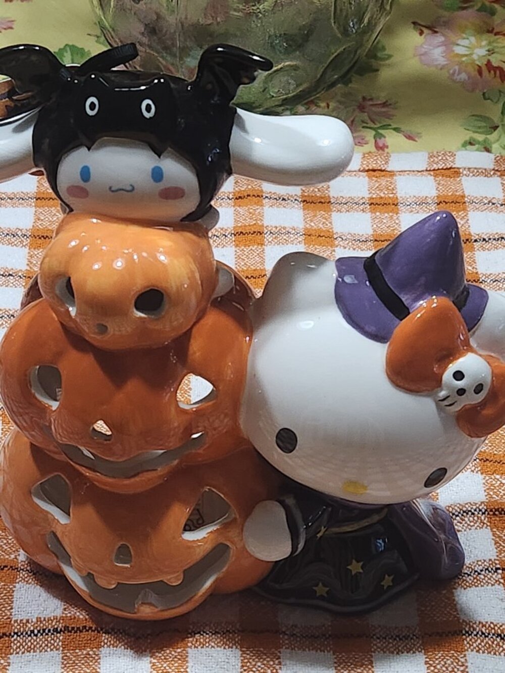 Sanrio Hello Kitty and Friends Costume Pumpkin Candle House Blue Sky Clayworks